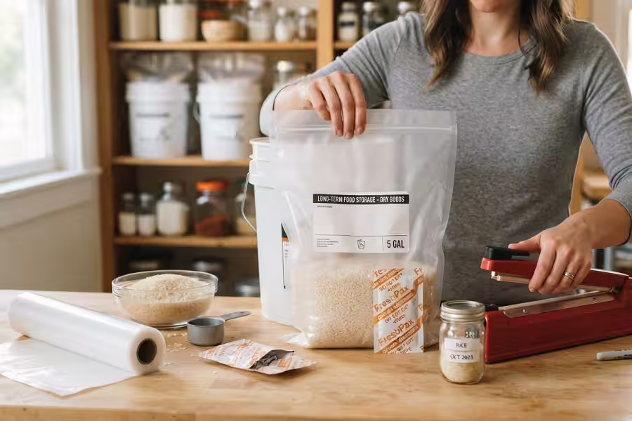 How to use oxygen absorbers with long-term food storage bags