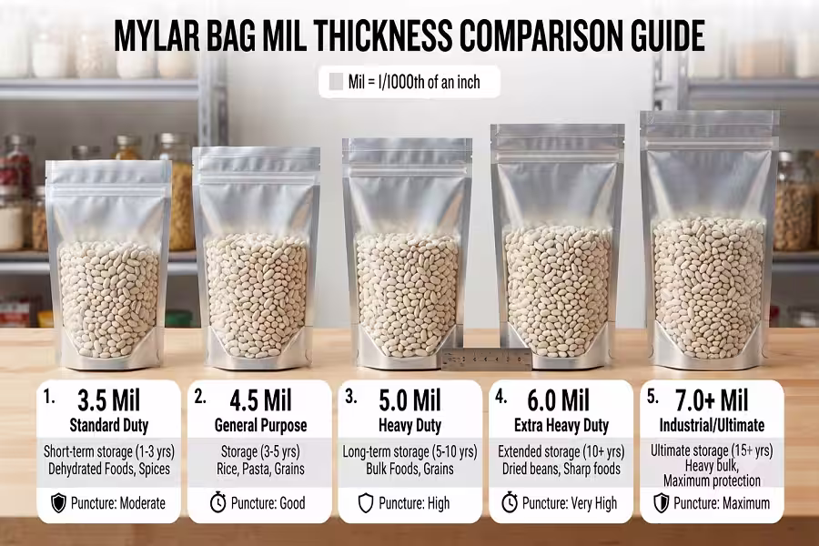 Mylar bag mil thickness comparison guide